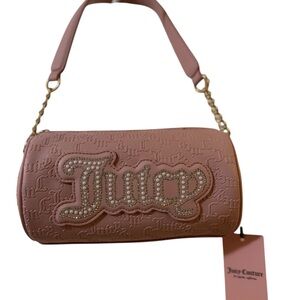 Juicy Couture Pink Shoulder Bag with Gold Accents